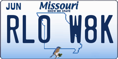 MO license plate RL0W8K