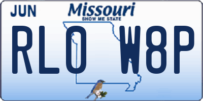 MO license plate RL0W8P