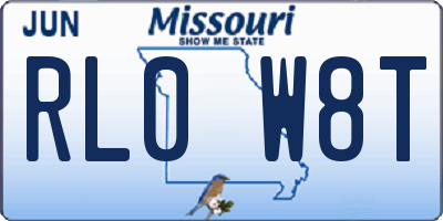 MO license plate RL0W8T