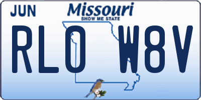 MO license plate RL0W8V
