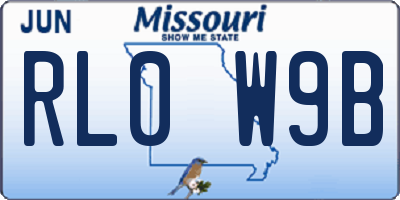 MO license plate RL0W9B