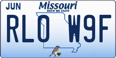 MO license plate RL0W9F
