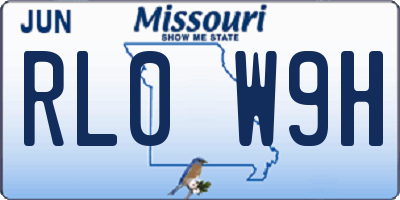 MO license plate RL0W9H