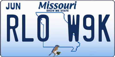 MO license plate RL0W9K