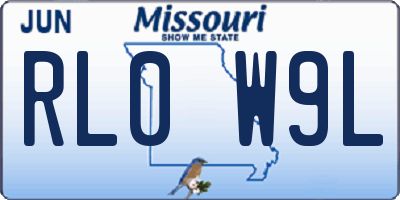 MO license plate RL0W9L