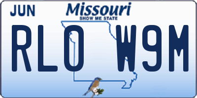 MO license plate RL0W9M