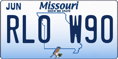 MO license plate RL0W9O