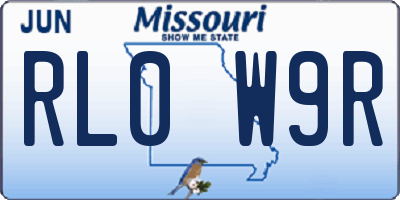 MO license plate RL0W9R