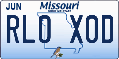 MO license plate RL0X0D