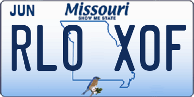 MO license plate RL0X0F