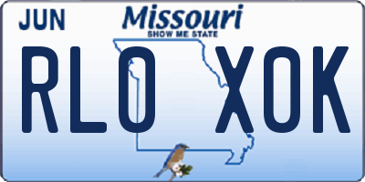 MO license plate RL0X0K