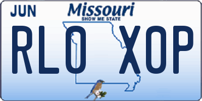 MO license plate RL0X0P