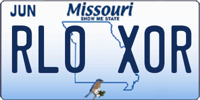 MO license plate RL0X0R