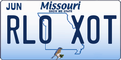 MO license plate RL0X0T