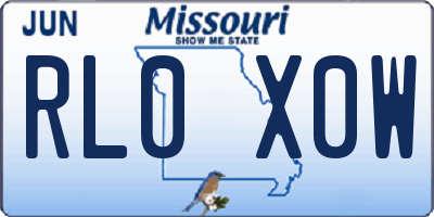 MO license plate RL0X0W