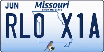 MO license plate RL0X1A