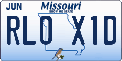 MO license plate RL0X1D