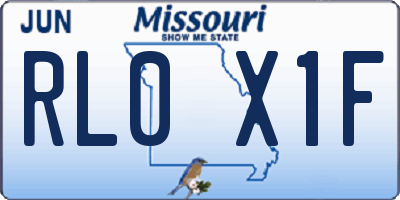 MO license plate RL0X1F