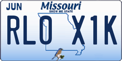 MO license plate RL0X1K