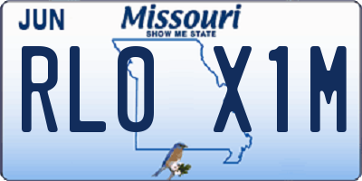 MO license plate RL0X1M