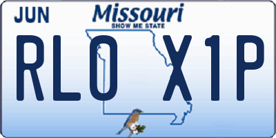 MO license plate RL0X1P