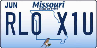 MO license plate RL0X1U