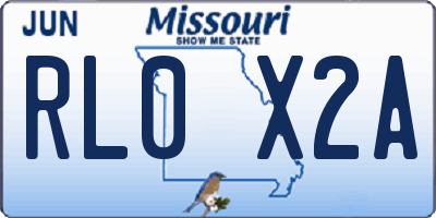 MO license plate RL0X2A