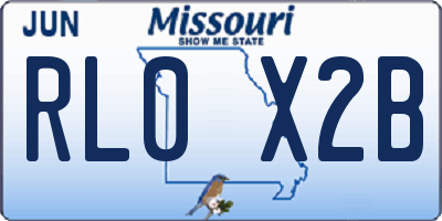 MO license plate RL0X2B