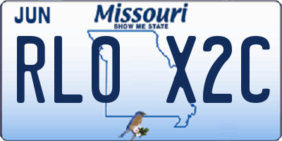MO license plate RL0X2C