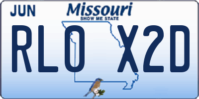 MO license plate RL0X2D