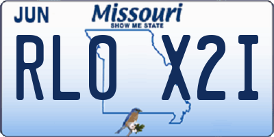 MO license plate RL0X2I