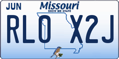 MO license plate RL0X2J