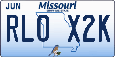 MO license plate RL0X2K