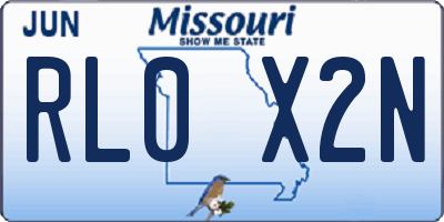 MO license plate RL0X2N