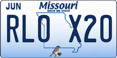 MO license plate RL0X2O