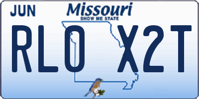 MO license plate RL0X2T