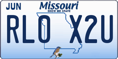 MO license plate RL0X2U
