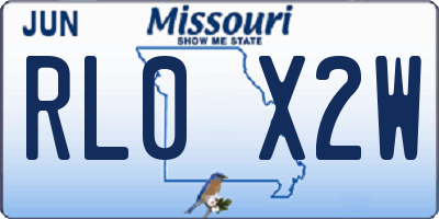 MO license plate RL0X2W
