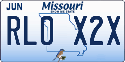 MO license plate RL0X2X