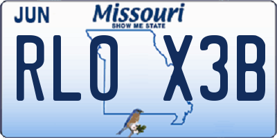 MO license plate RL0X3B