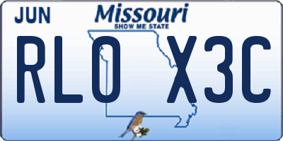MO license plate RL0X3C