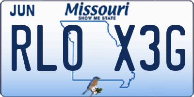 MO license plate RL0X3G