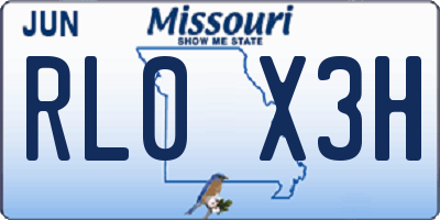 MO license plate RL0X3H