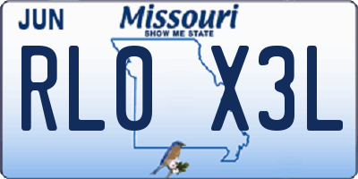 MO license plate RL0X3L