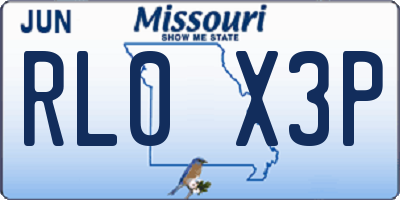 MO license plate RL0X3P