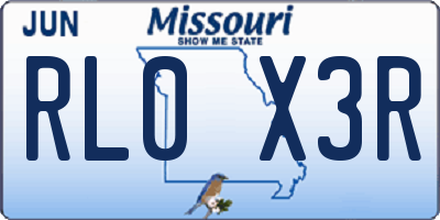 MO license plate RL0X3R