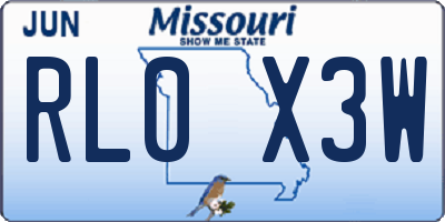 MO license plate RL0X3W