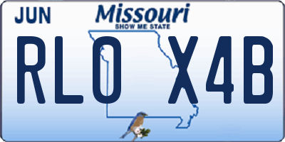 MO license plate RL0X4B