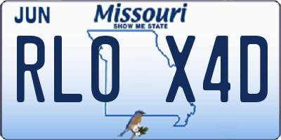 MO license plate RL0X4D