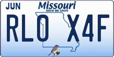 MO license plate RL0X4F
